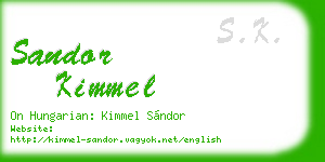 sandor kimmel business card