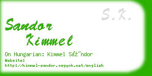 sandor kimmel business card